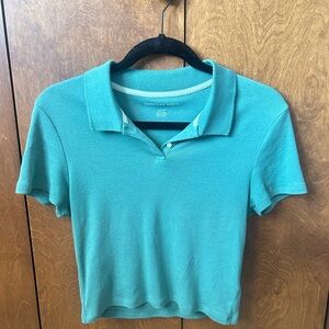 American Eagle Cropped Collared Shirt